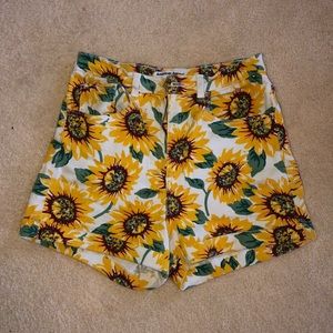 AMERICAN APPAREL HIGH WAISTED SUNFLOWER SHORTS